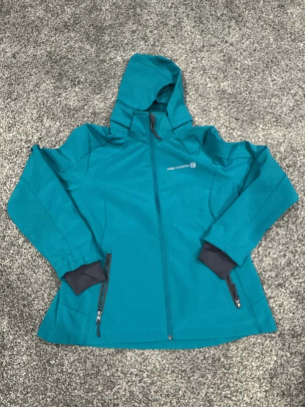 Free Country Softshell Hooded Jacket Size X-Large Teal Blue